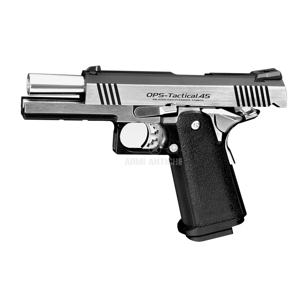 Pistola softair a Gas Hi Capa OPS Tactical.45 GBB colore Silver Nero Tokyo Marui